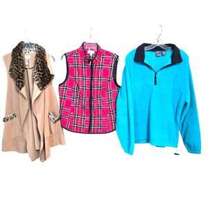 Wholesale Bulk Lot Of 3 Women's Large L 12 14 Coats Jackets Caps Winter